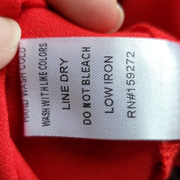 GiGiO plus XL womens red blouse shear large flutter sleeve back keyhole - Picture 6 of 13